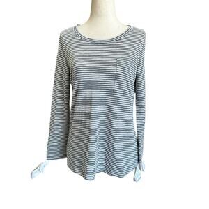 Skies Are Blue Blue/White Striped Long Sleeves Women's Shirt Size XS | 26-31